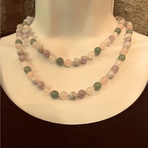 Vintage Crystal Necklace featuring Adventure, Quartz, Amethyst and Jadeite